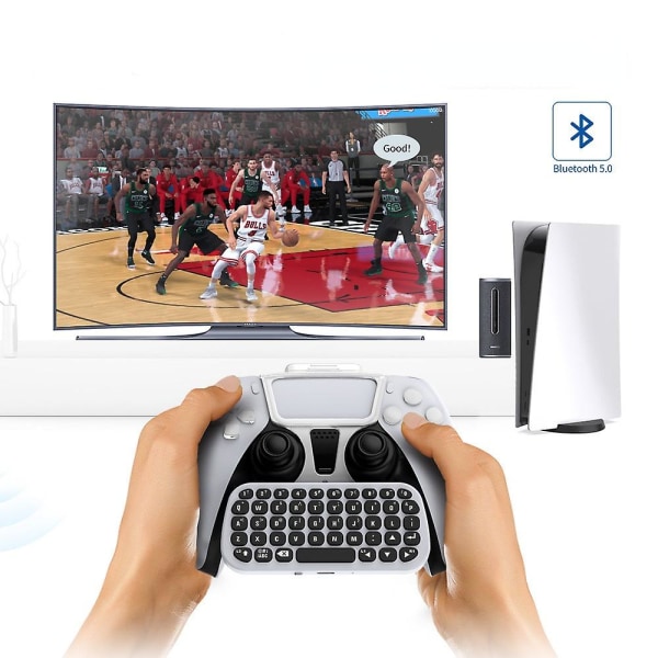 Ny Ps5 Chatpad Mini Gaming Tangentbord Trådlös Chatt Meddelande Knappsats Med Audio/headset Jack För Sony Playstation 5 Spelkontroll