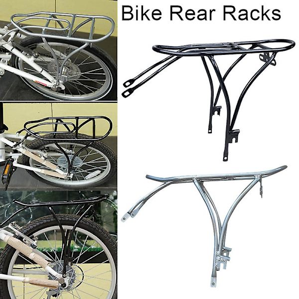 20 tums cykelpakethållare bak i aluminiumlegering för hopfällbar cykel Silver Without Spring Clip