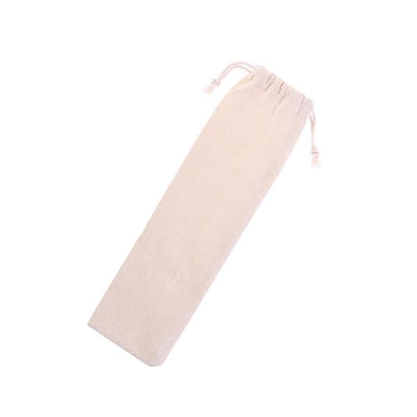Bomulds- og linnedpose taske strå bære etui til opbevaring 2 stk Beige 1 pcs