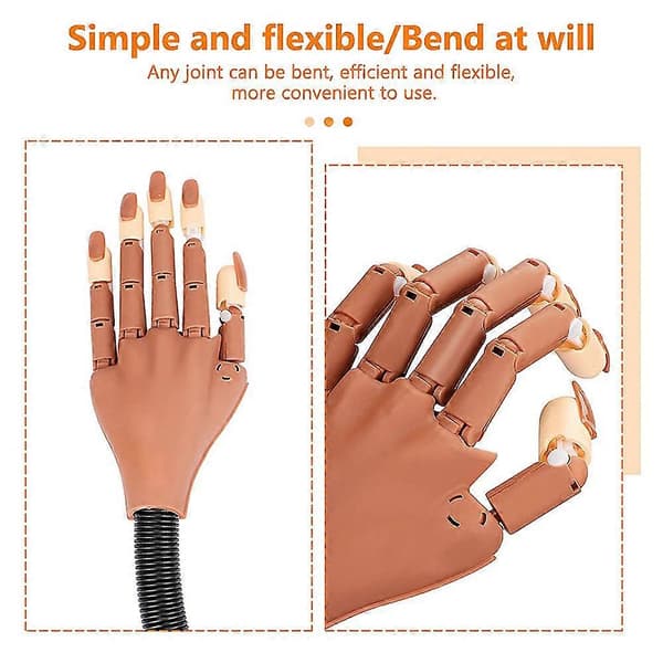 [LCS]Practice Hand for Acrylic Nails, Fake Mannequin Model Training Hand with 300 Nail Tips