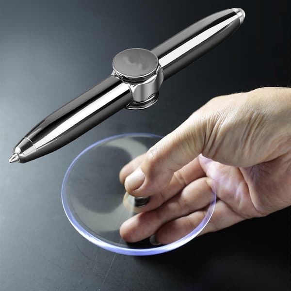 Fidget Spinning Pen for ADHD Stress Reducer Thinking Ballpoint Pen Gift Pen, Rask levering Gray