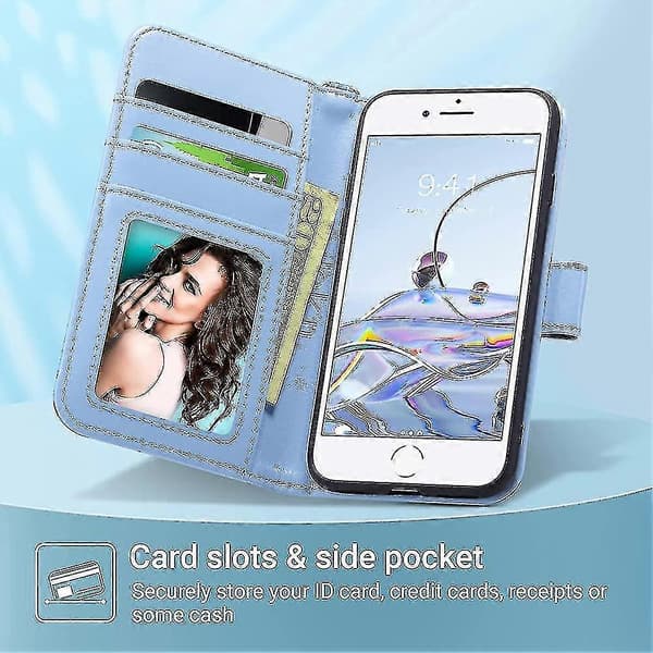 [LCS] iPhone SE 2020 -kotelo. iPhone 8 -lompakkokotelo. PU-nahkakotelo