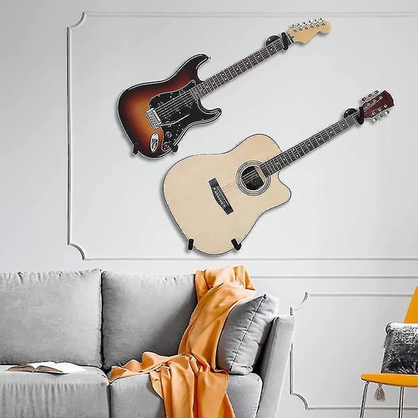[LCS] Horisontellt Gitarrväggfäste, Lutande Gitarrhängare, Horisontellt Väggfäste för Akustisk Klassisk eller Elgitarr, Ukulele, Banjo, Mandolin