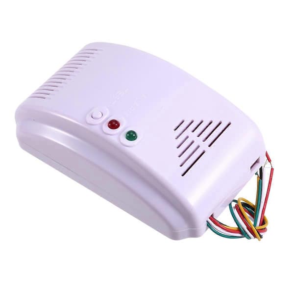 [LCS]12V Gaslarmssensor LPG Propan Butan Läckagedetektor Vattentät LED Blixt Ljudvarning för Husbil White