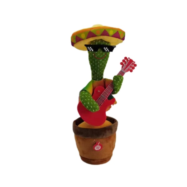 Kaktus skakar på huvudet Dansbil prydnad Batteridriven/ USB uppladdningsbar instrumentbräda Dekor leksakspresent Battery Guitar Models