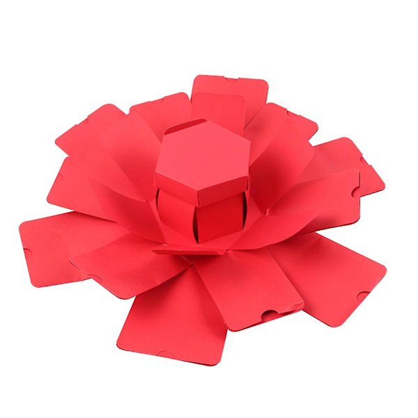 Dejlig Overraskelse Eksplosions Æske Par Gaveæske Valentinsdag Gaveæske Kærligheds Minde DIY Fotoalbum Jubilæum Scrapbog Julegaver Red
