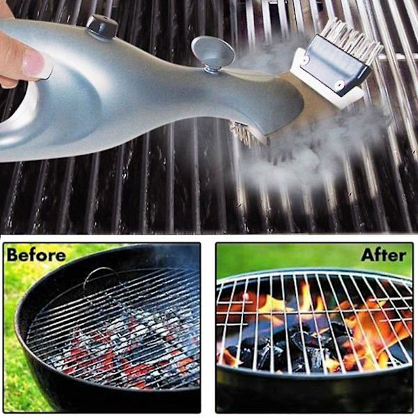 Rustfrit Stål Damp BBQ Grill Rengøringsværktøj Vandbørste Non-stick Varmebestandig Børste