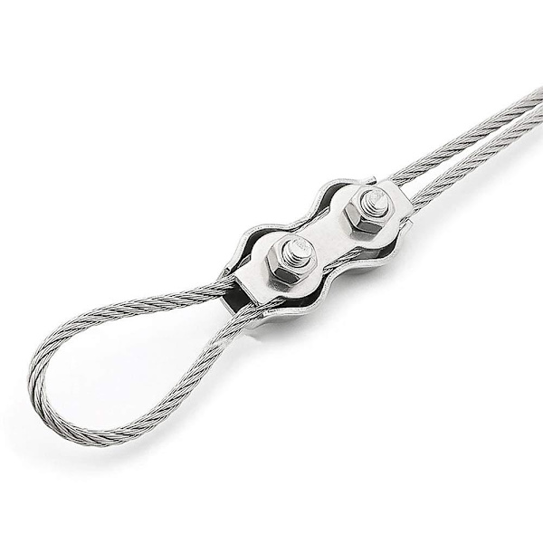 12 stk. M2 Duplex Klemmer Rustfritt Stål Tau Kobling Rustfritt Stål Wire Tau Klemme