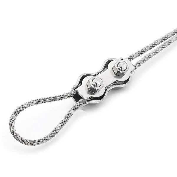 12 stk. M2 Duplex Rustfri Stål Klemmer Rebforbinder Rustfri Stål Wire Reb Klemme
