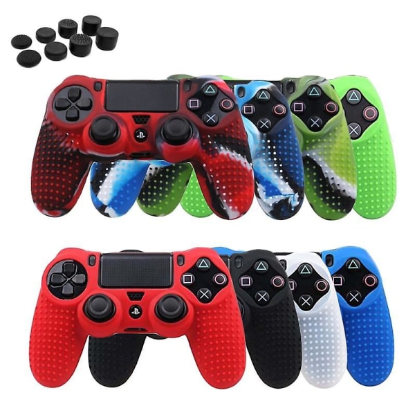 Ps4 handkontroll skydd skal för Playstation 4/ps4/slim/pro gamepad silikonskal för Sony Dualshock 4 anti-halk mjukt skydd Green cap