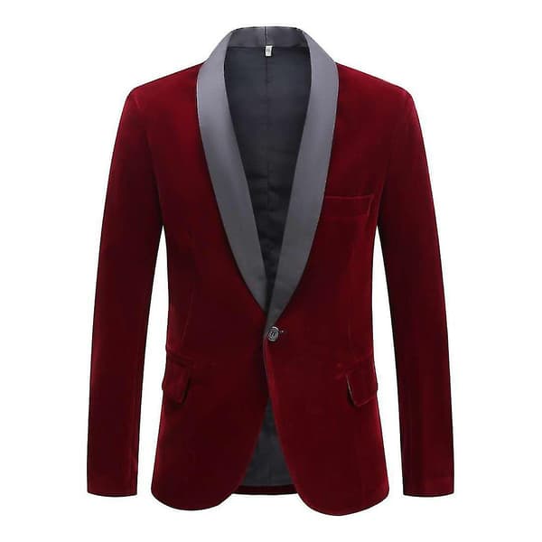 Herre Høst Vinter Fløyels Fritidsjakke Blazer