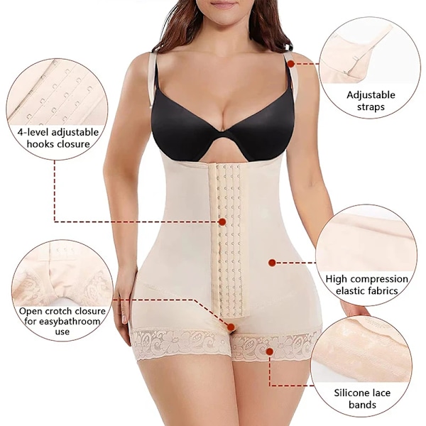Kvinnor Postpartum Fajas Original Colombiansk Girdle Korsett Kirurgisk Girdle för Daglig och Postoperativ Bantning Omlott på Magen Svart Black XXL