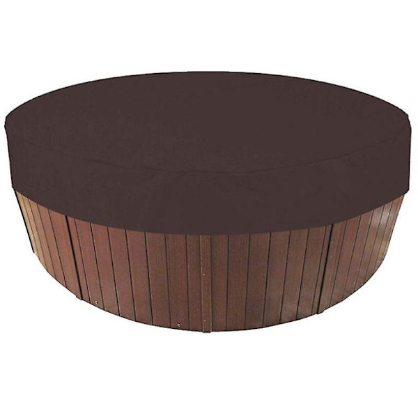 Runt Vattentätt Spabadskydd för Utomhusbruk, Dammskydd Coffee Color 190x30cm