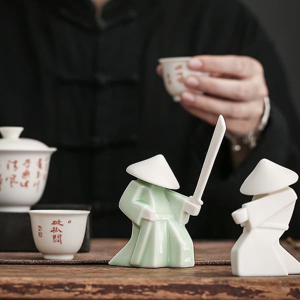 [LCS] Keramisk Samurai Røkelsespinne Røkelsesbrenner Aromaterapi Ornament Hjemmeinnredning White