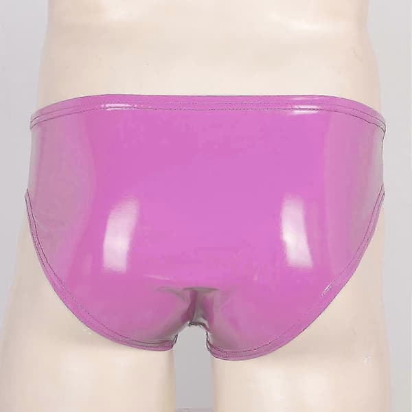 Briefs i patentlær for menn med wet look og elastisk linning Silver M