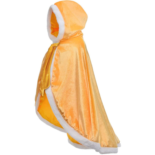 Party chili pels prinsesse hettekappe kapper kostyme for jenter utkledning Yellow 3-4t