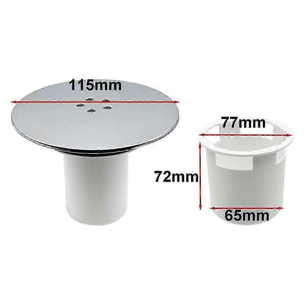 90mm/115mm Bruseafløbsdæksel Udskiftning Forkromet Finish