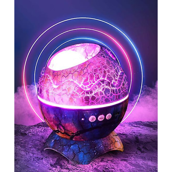 Bluetooth Dinosaur Eggshell Roterende Projektor, Stjernenattlys color2