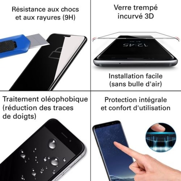 Buet 3D Hærdet Glas - Oneplus 7 Pro - Sort