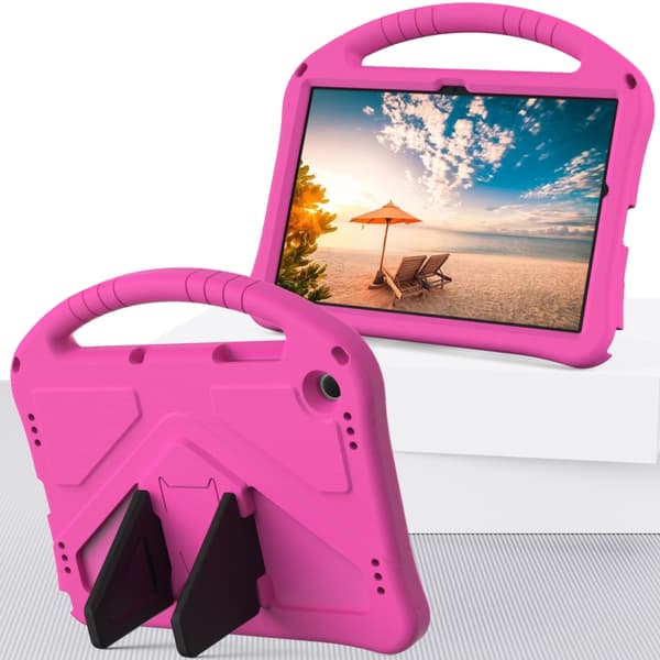 [LCS]Samsung Galaxy Tab A9+ / A11+ EVA Iskunkestävä Kotelo Jalustalla Rosaröd