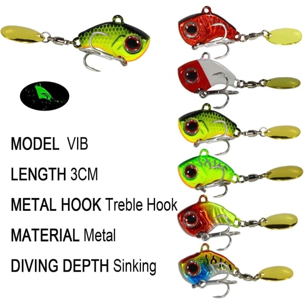 Spinnefiskestang, fiskeri, jigging stænger, kunstig agn, fiskeudstyr, jigging stænger til aborre og gedde, 6 stk