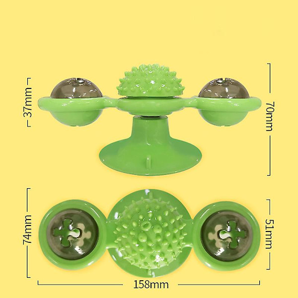 Interaktiv Vädermölla Kattleksak Pussel Träningsleksak Green