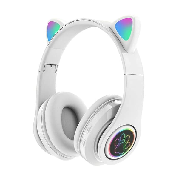 Trådløse Bluetooth 0 Headset Hovedtelefoner Øretelefoner Stilfulde og Universelle Katteører White