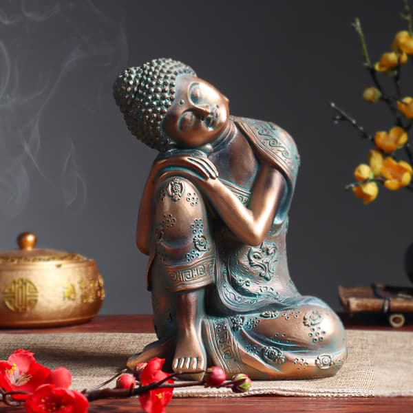 [LCS] Buddha-statue dekorasjon harpiks håndverk thailandsk restaurantimitasjon