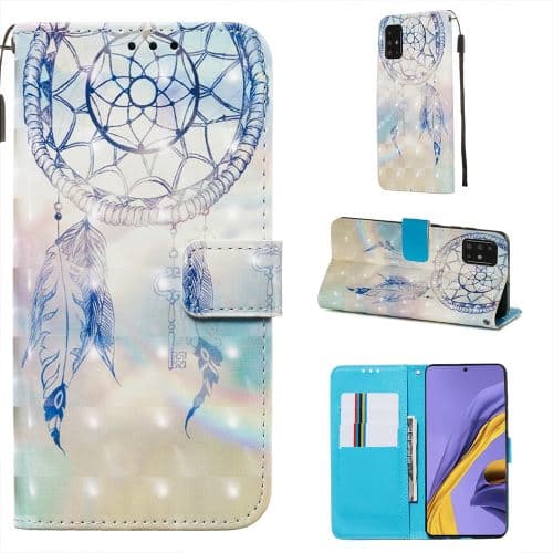 [LCS]Fjermed drømmefanger lysplet dekorationsmønster print PU-etui