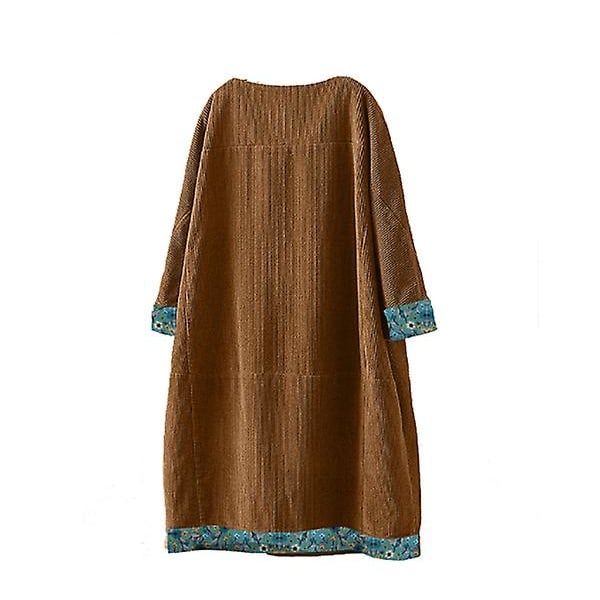 Oversize Tunika Klänning för Kvinnor, Manchester Långärmad Topp yellow XL
