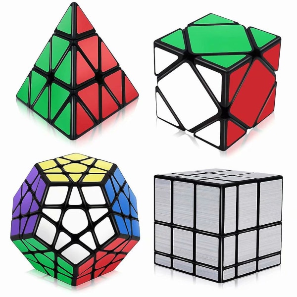 Speed Cube Set, Pyramid Mirror Skew Megaminx Kubkollektion, Leksakspussel För Barn Och Vuxna Set Om 4