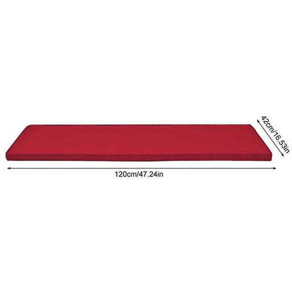Bänk Svängkudde med fixeringssnöre rektangulär Vattentät Tjock halkfri utemöbler Red 120*42CM