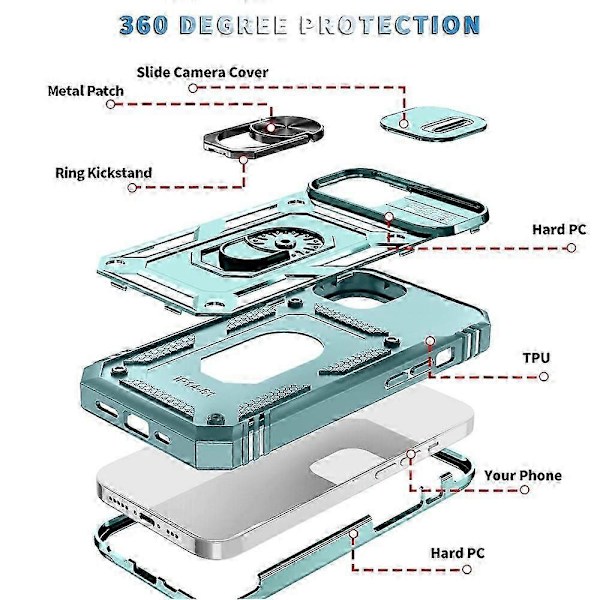 [LCS]Skjutbart Camshield-telefonfodral kompatibelt med iPhone 15 Pro Max_Present kompatibel med G Green
