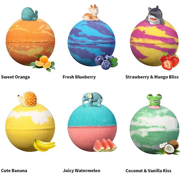 6 st Aromatiska Badbrustabletter Bubbelbadbollar Havssalt Badbollar
