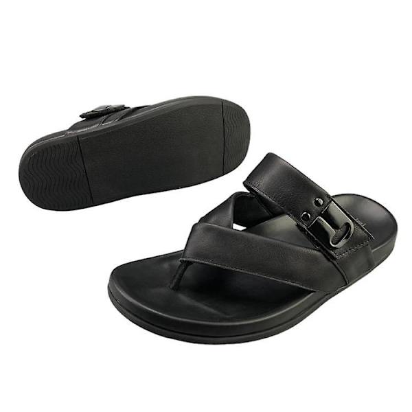 Herr Läder Topplager Nappa Casual Flip-flops Bekväma Sandaler 41