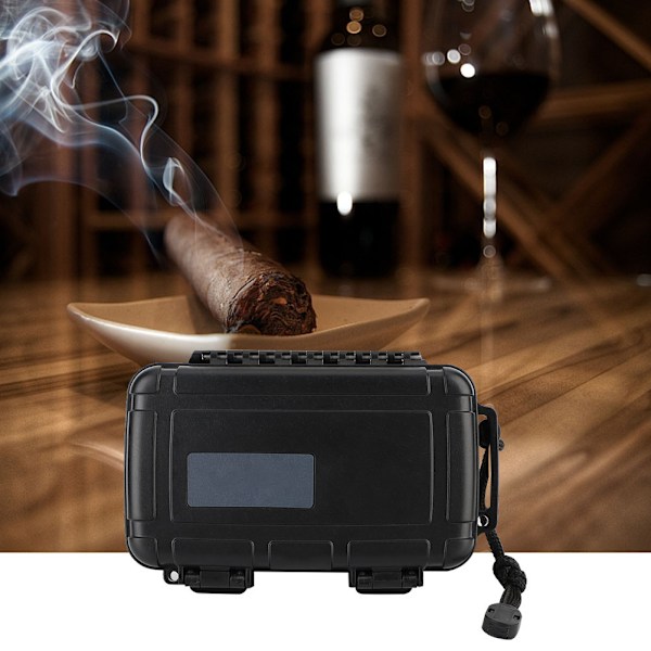 Bärbar Rese-Humidor i Plast för Utomhusbruk, Cigarhållare, Förvaringslåda med Befuktare