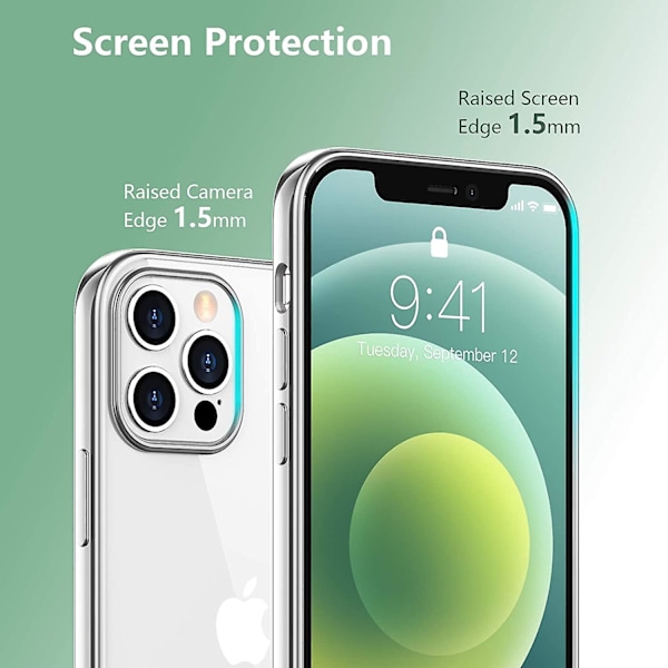Kirkas suojakuori yhteensopiva iPhone 12 -kuoren/yhteensopiva iPhone 12 Pro -kuoren kanssa Metal Silver