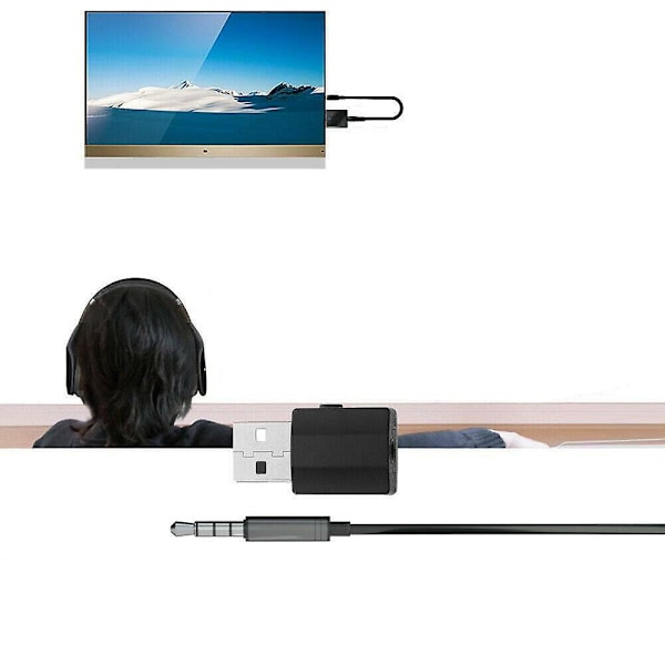 Usb Bluetooth 5.0 Audio -sovitin Lähetin Vastaanotin TV:lle/PC:lle Auton Aux-kaiuttimelle.