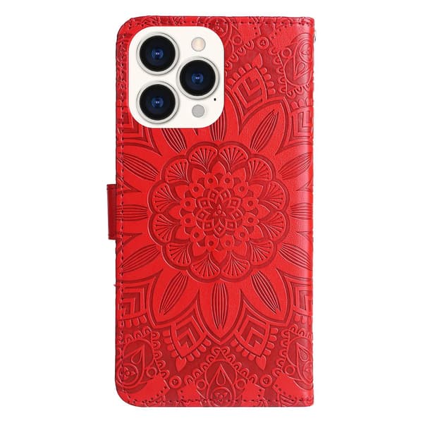 Læder telefoncover til iPhone 14 Pro Max Red
