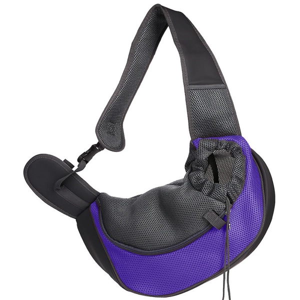 Lemmikkikoiran kantoreppu ulkoiluun, matkustamiseen, olkalaukku Purple 37*29*25CM