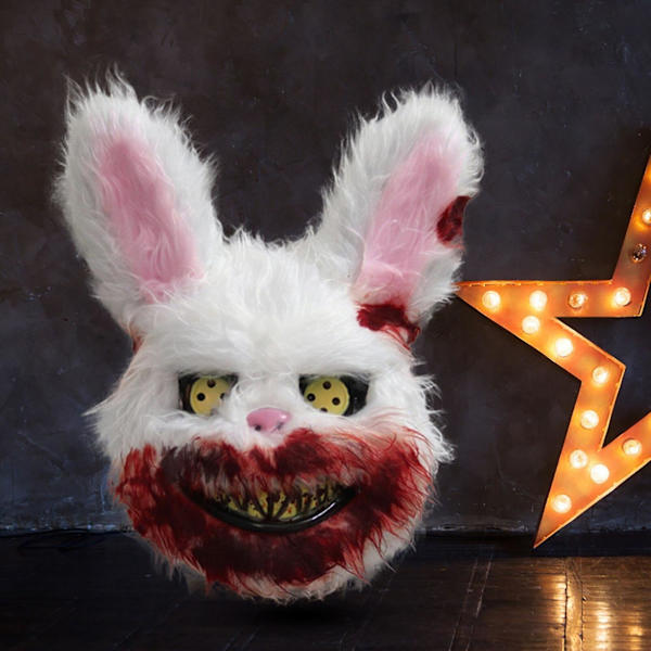 Halloween Skræmmende Kanin Masker Blodig Uhryggelig Maske Festival Plys C blood