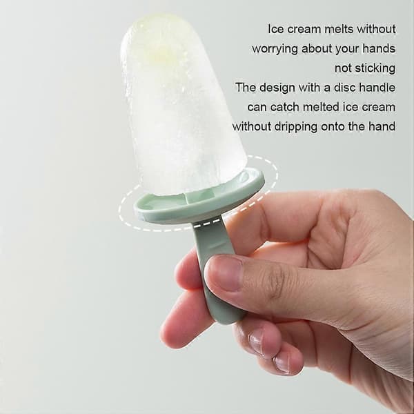 Silikonform for isgodteri 4 gjenbrukbare isgodteripinner samtidig Iskremsilikonform Isgodteriformer Pattern light green