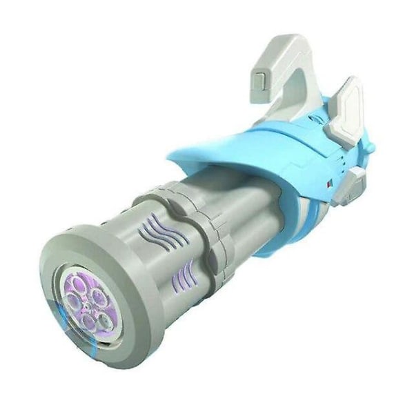 Elektrisk tecknad Bubble Machine Bubble Gun Maker med lätt automatisk pistolform kontinuerlig (blå)