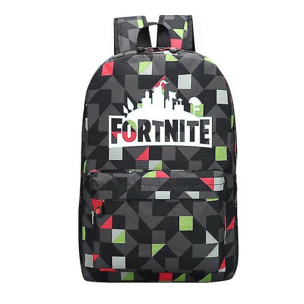 Fortnite Galaxy Shoulder Ryggsäck Pojke Tjej Skolväska Ryggsäck Blå Plaid Red