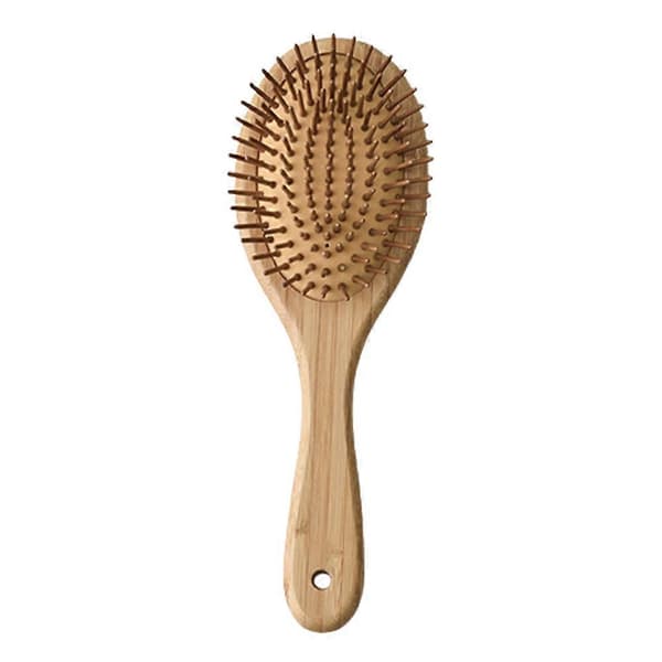 Trekam med trebust, hårbørste for flokeløsning og styling for kvinnehår