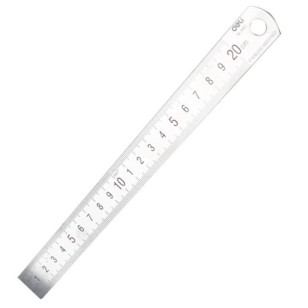 15-30cm Platt Tjock Metall Mätverktyg Kontorsmaterial Rostfritt Stål Rak Linjal Precision 20CM