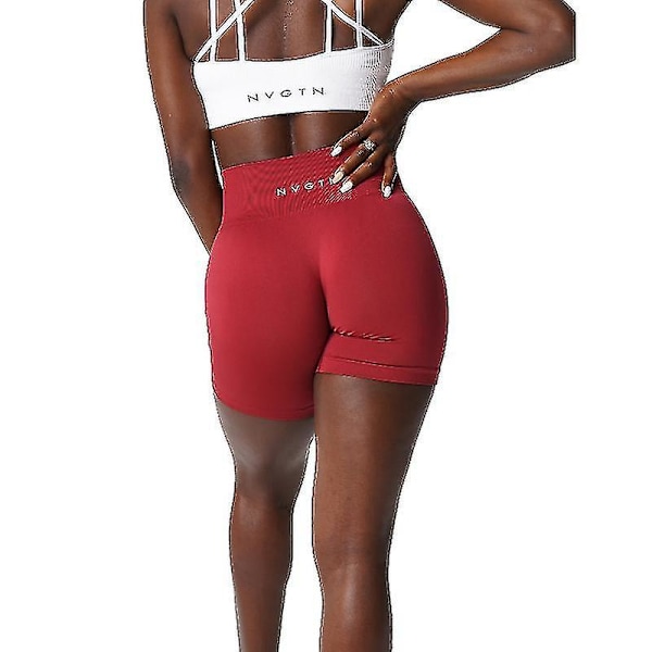 Nvgtn Spandex Ensfarvede Sømløse Shorts Dame Bløde Træningstights Fitness Sæt Yoga Bukser Træningstøj Z L