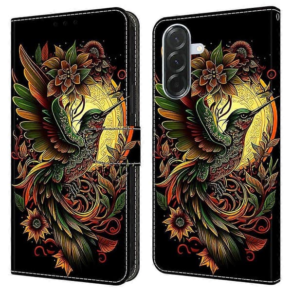 [LCS] För Samsung Galaxy S24 FE Läderfodral Mönstertryck Plånboksställ Flip Telefonfodral Lark