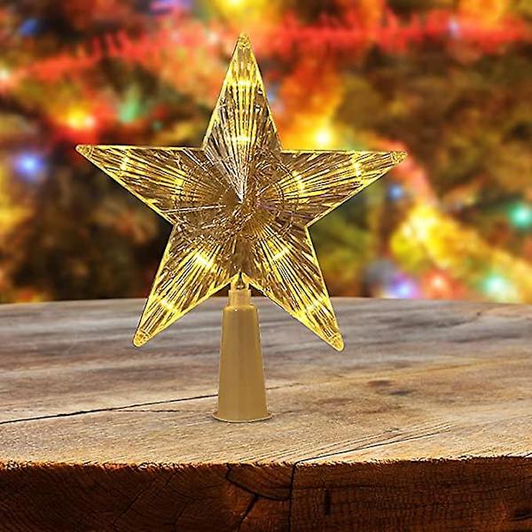 [LCS] Plast LED Glødende Stjerne Nattlys, Juletrepynt warm white