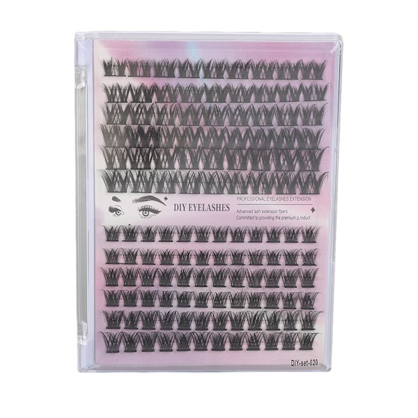 126 Klynger DIY Vippe Extensions Kit D Curl Fluffy Individuelle Vippe Extensions Kit med 3ml Vippelim Dobbel Ende Pinsett Med Svart Gjør